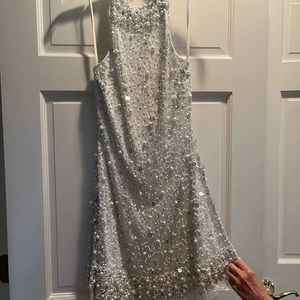 White sequin and pearl dress